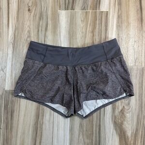 Lululemon Speed Up Running Shorts Women's‎ Size 8 Gray Black Multi Lined Gym